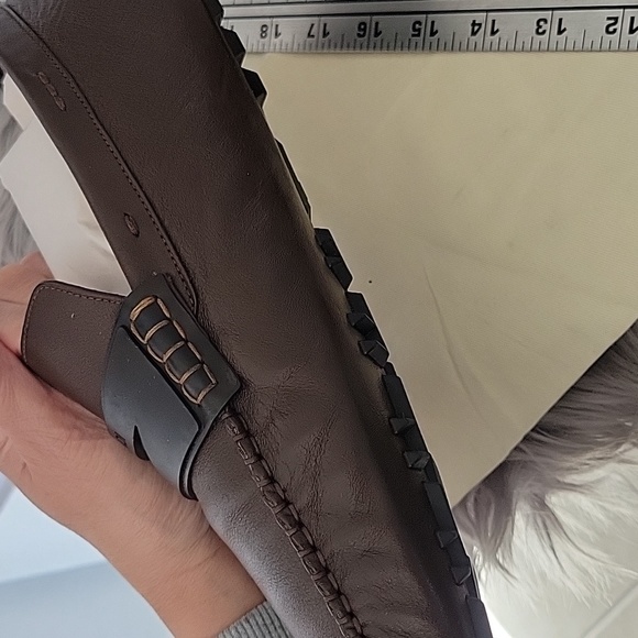 FENDI Zucca Moccasin Logo Leather Loafer for Men - Picture 16 of 17